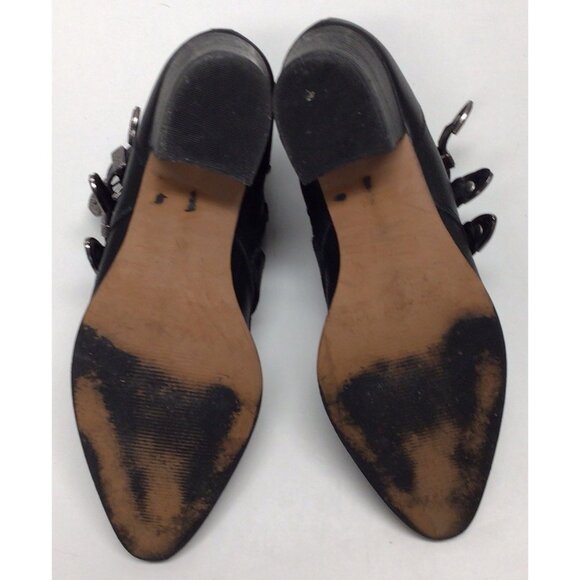 ASOS Black Leather Silver Buckle Boots Booties With Heel Women’s Size 10 - Picture 12 of 16